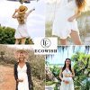 Summer Dresses for Women 2025 V-Neck Spaghetti Strap Bowknot Backless Sleeveless Lace Mini Swing Skater Dress